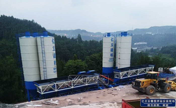 理論時產50方混凝土的攪拌站設備用戶現場