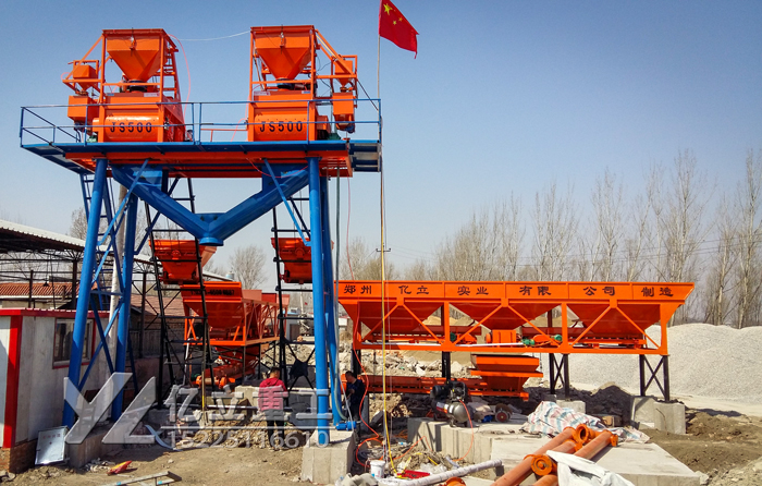 500攪拌機用（yòng）戶現（xiàn）場實拍（pāi）_億立攪（jiǎo）拌站設備廠家直供